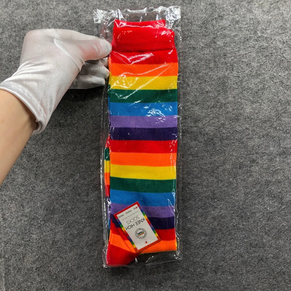 NWT Rainbow Striped Knee High Socks Unisex OS Multicolor Casual Parade Y2K